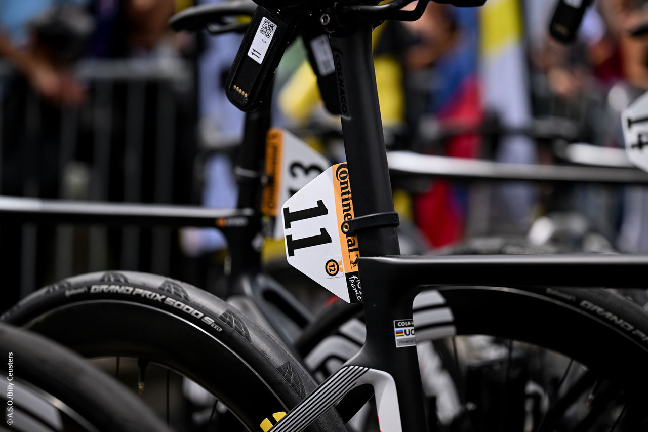 Bicicleta no Tour de France equipada com pneus Continental Grand Prix 5000 S TR
