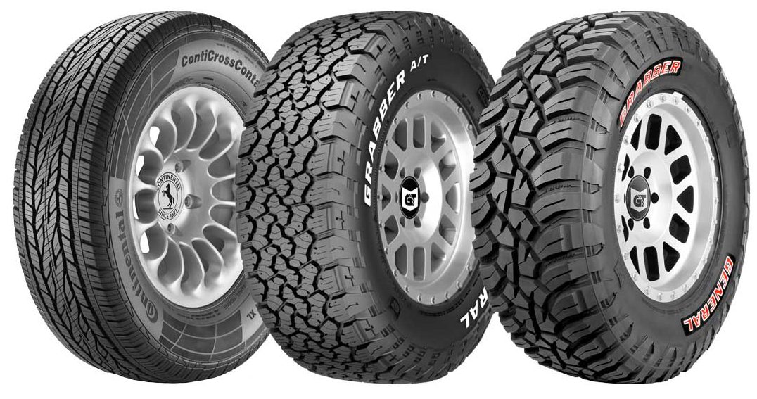 (imagem de 3 pneus off-road)