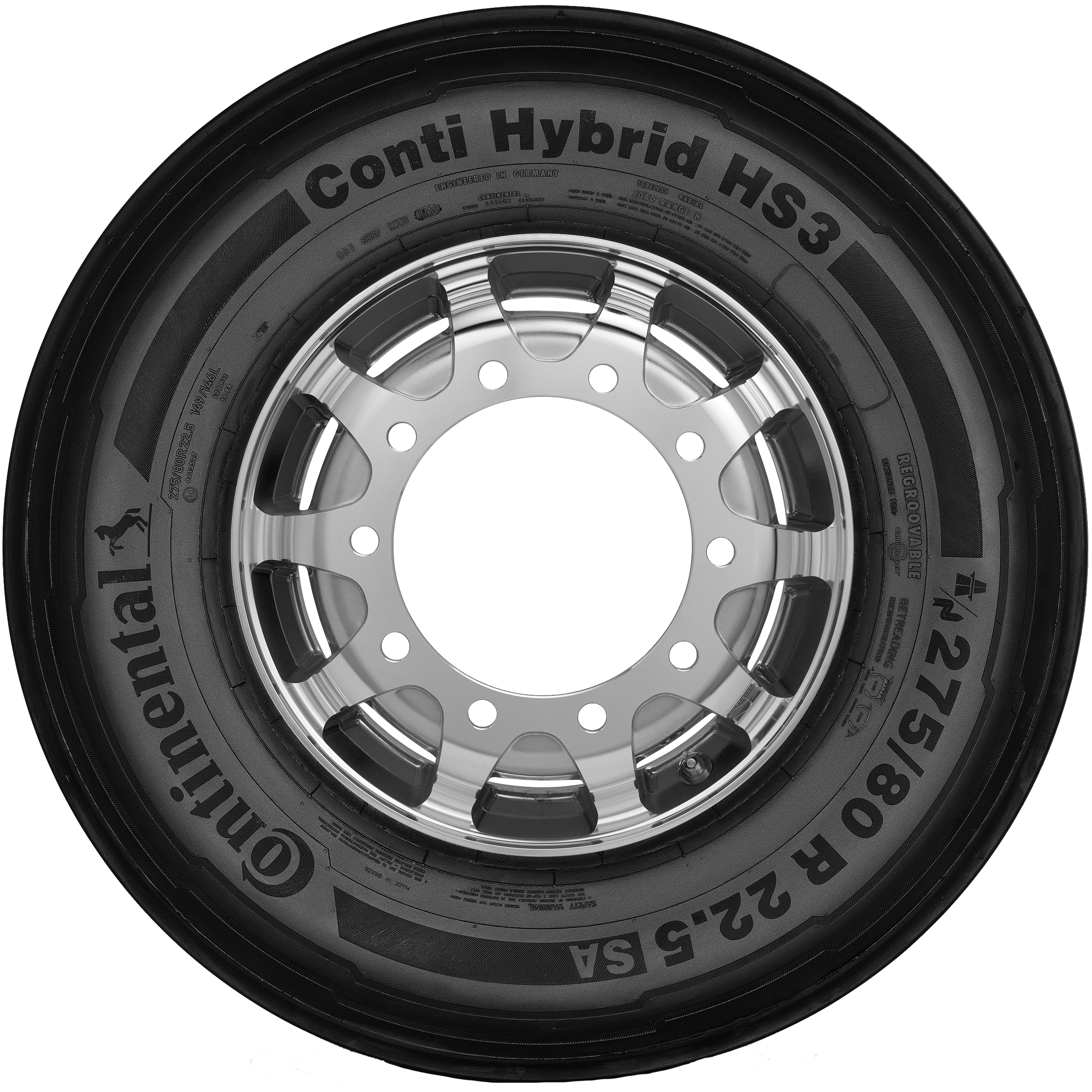 (foto do pneu Conti Hybrid 275/80 R22.5)