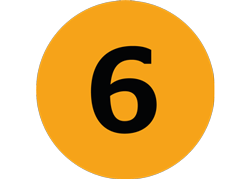 An orange icon containing the number 6