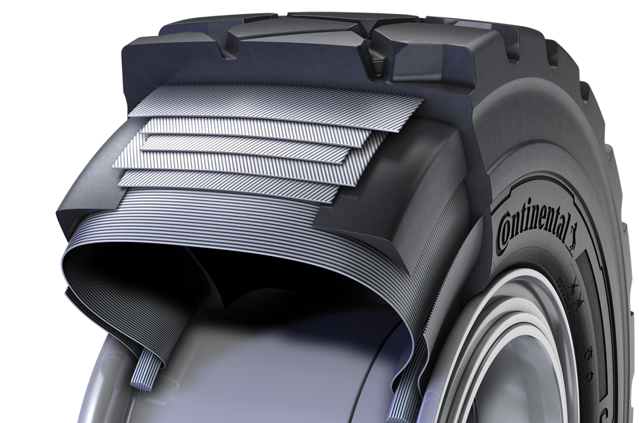 (foto de pneu radial OTR da Continental)