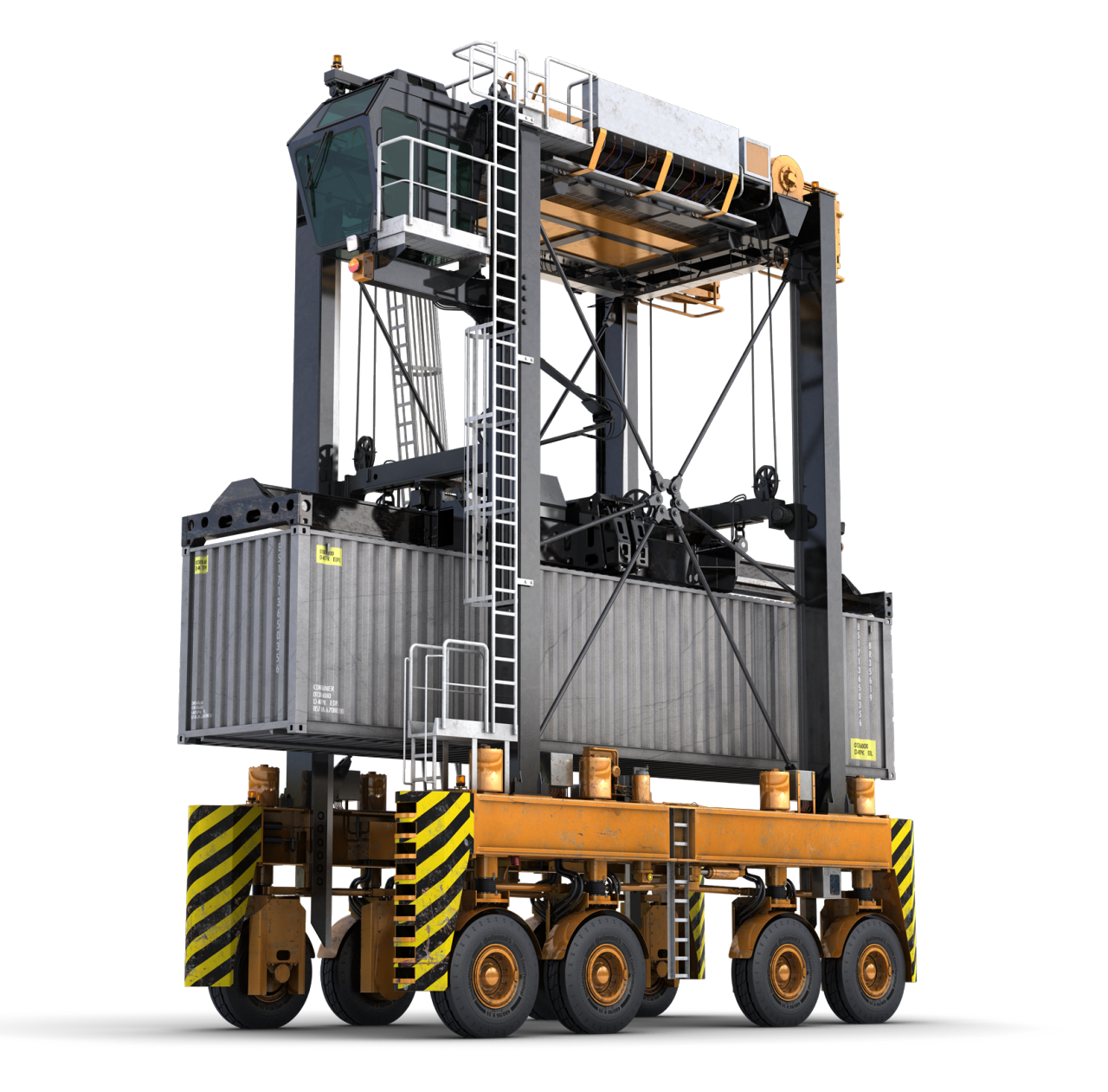 (ilustração 3D de Straddle Carrier com StraddleMaster Radial Continental)