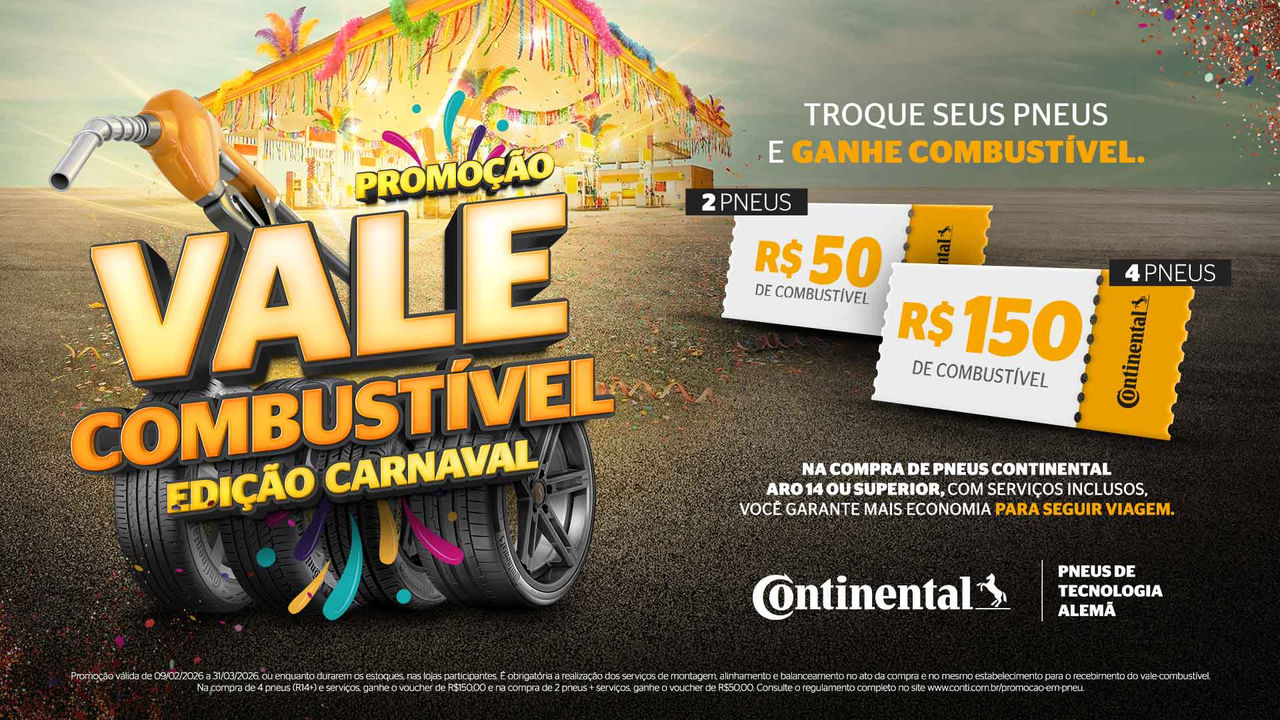 Promoção Continental Pneus - Vale Combustível Edição de Carnaval 2026