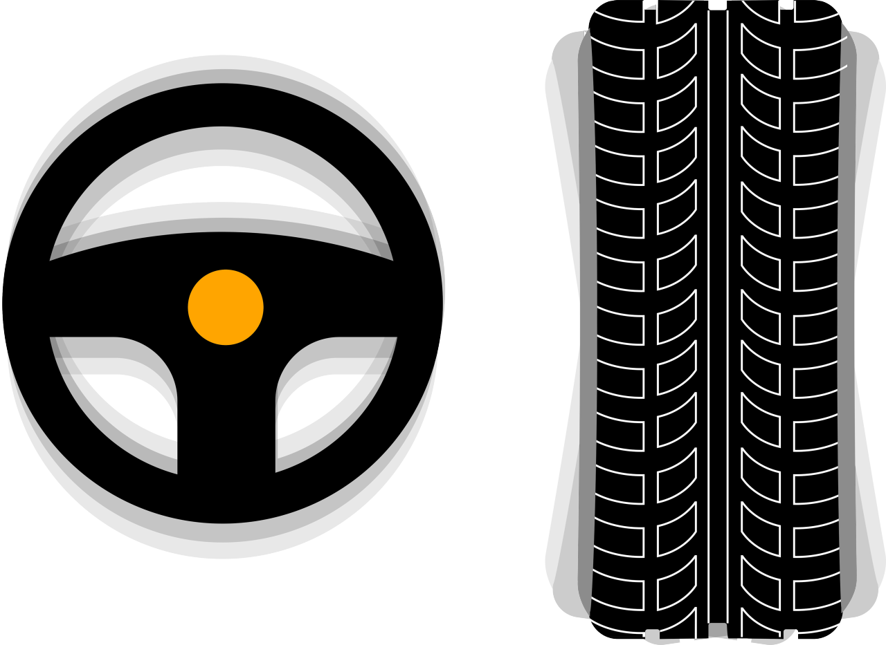 (desenho de volante e roda tremendo devido a falta de balanceamento)